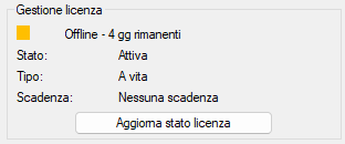 Licenza in grazia offline — indicatore giallo