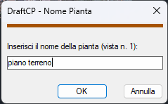Dialogo per inserire il nome di una pianta
